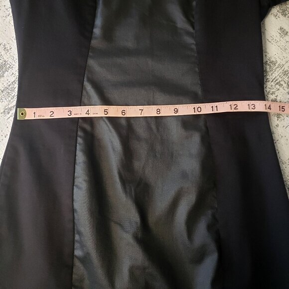 Black Colcii Long Sleeve Leather Look Slimming Dress - Picture 4 of 13